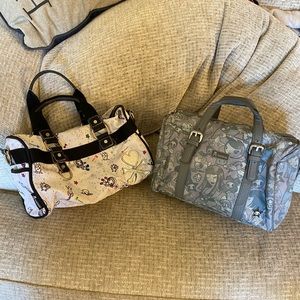 RARE Tokiedokie bag lot bundle $75 for both !! Astronauts grey gray black white